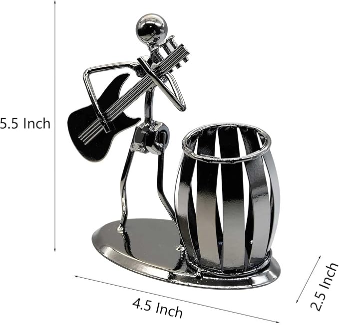 Owlgift Metal Pencil Holder, Office Supply Pen Organizer Desktop Decoration Stand Container (Guitar)