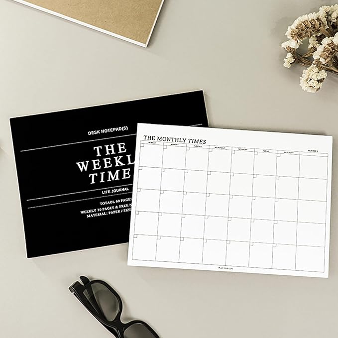 To Do List Notepad - Undated Tear-Off Monthly Planner Notepad for Women men, 60 Sheets Desk Planner Organizer for Office, 9.4" x 6.7", 100 GSM Paper