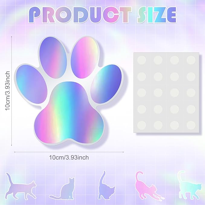 Junkin 60 Pcs Mini Paw Prints Cutouts Accents Bulletin Board Patrol Table Decorations Wall Decal Poster for Kids Educational School Home Party Supplies(Multi Color)