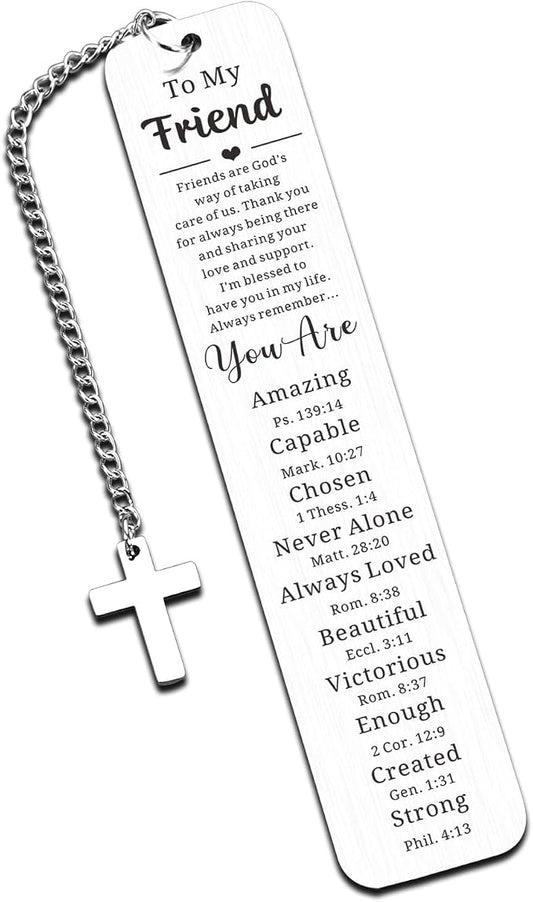 Christian Gifts for Women Friends - Friendship Gifts for Women Mothers Day Graduation Gift for Best Friend Birthday Gift for Girls Christian Bookmarks for Her Besties Bible Verse Bookmark