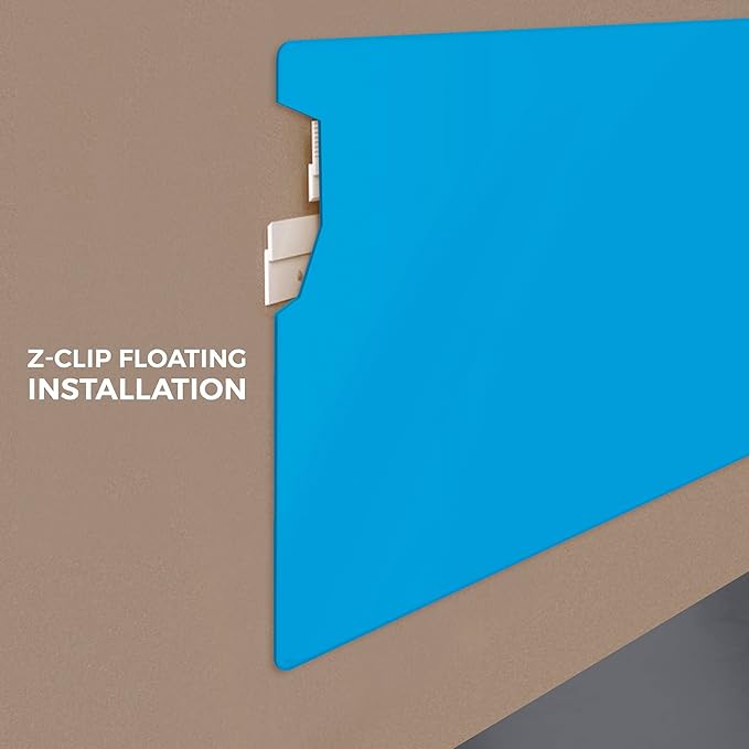 Magnetic Dry Erase Glass Board 36"x48", Eased Corners Floating Blue Surface Frameless Glass Board with Eraser, Magnets, Marker for Office & Home by Fab Glass & Mirror