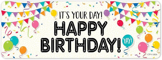CTP Core Decor Happy Birthday Bookmarks - Celebrate Student Birthdays 30 per Package (Creative Teaching Press 11154)