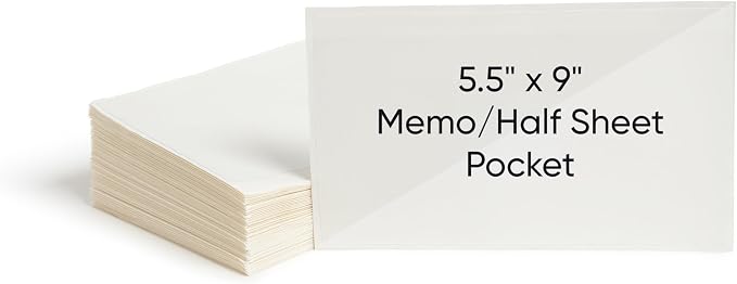Smead Self-Adhesive Poly Pocket, Document Size, Clear Adhesive Pockets, Storage Labels, 100 per Box, Size: (9” W x 5-9/16” H) (68185) (Pack of 10)