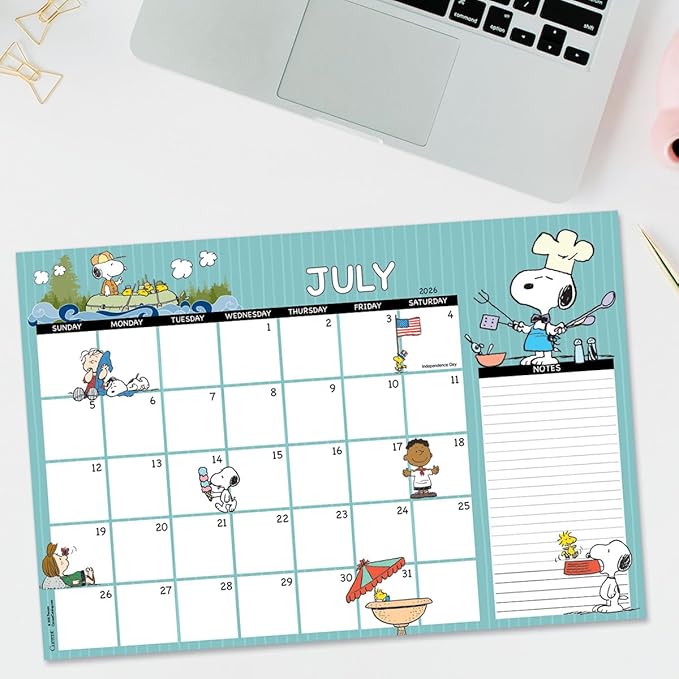 Current 2026-2027 PEANUTS Desk Calendar Pad, 11-Inch x 16-1/4-Inch Size, Large 24-Month Bookstore-Quality Calendars for Kitchen & Office