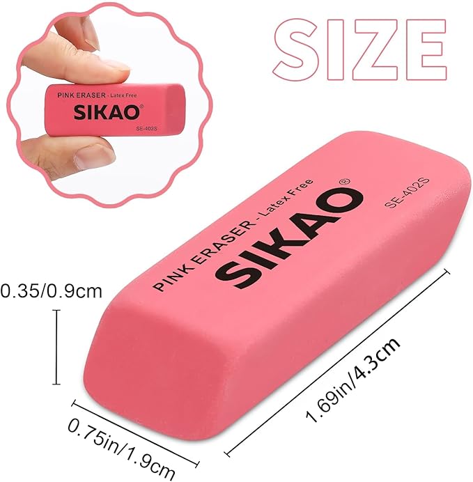 Erasers, 120 Pack Pink Pencil Erasers for Kids, Beveled Non-Smudge Erasers for Pencils, Latex-Free for Pencils, Rubber for Classroom Teachers, Art Drawing & School Supplies