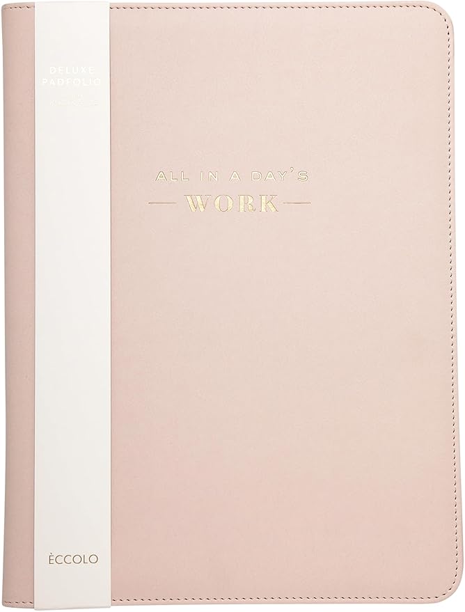 Deluxe Organizer Padded Padfolio, Portfolio Business Document Case with Ruled Letter-Size Perforated Writing Pad