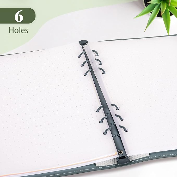 A5 Refill Paper, Dotted Paper Planner Inserts for A5 Binder Budget Planner Journals Notebook, 6 Ring Loose Leaf Dotted Paper with Binder Dividers, 240 Pages (A5, Dotted Paper)