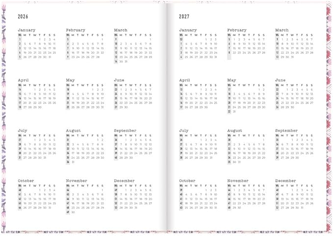 Letts of London® 2026 Morocco Weekly/Monthly Planner, 12 Months, January to December, A5 Size, 8.25" x 5.875", Sewn Binding, Matte-Laminated Hard Cover, Multilingual, Pink (C082494-26)
