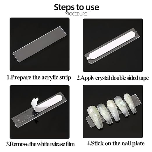 10 Sheets Double Sided Strong Adhesive Tape for Nail Displays and Packaging – Suitable for Nail Art Accessories