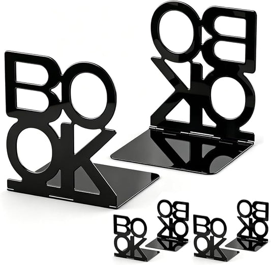 Book Ends,Bulk 3 Pair Bookends Folding Book Ends Metal Bookend (3 Pair)