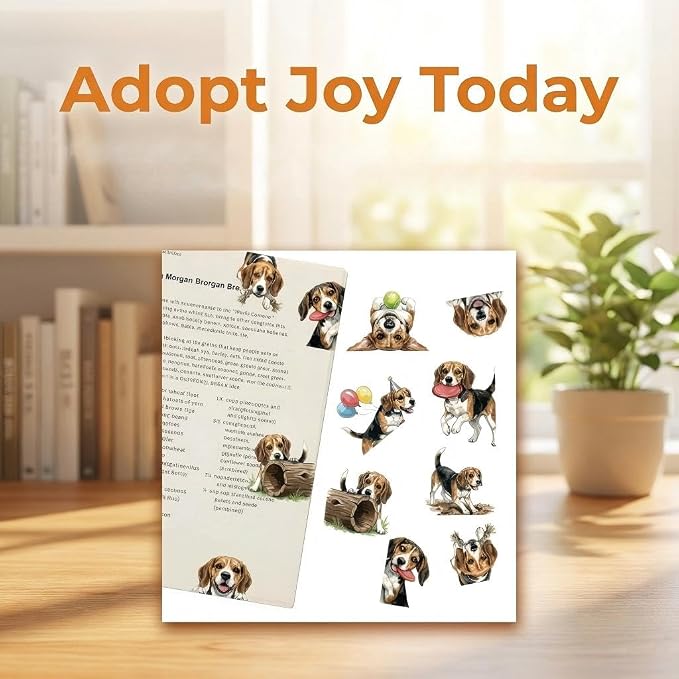 Beagle Magnetic Bookmarks Set of 8 – Cute Dog Bookmark Clips, Funny Dog Page Markers with Playful Poses, Magnetic Book Marks for Dog Lovers, Animal Bookmarks Gifts for Dog Moms & Women