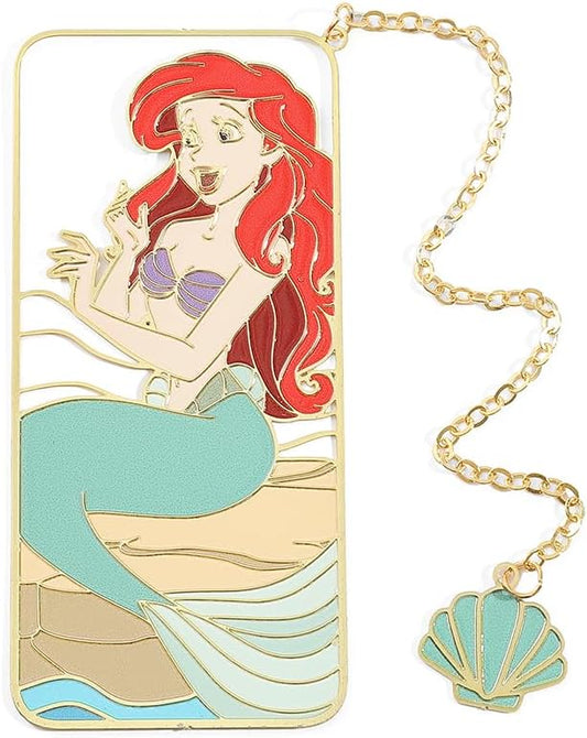 Cute Little Mermaid Anime Metal Book Mark -Metal Bookmarks Anime Fans Collection Accessories Reading Marker Gift for Book Lovers Women Girls Kids (Happy Mermaid)