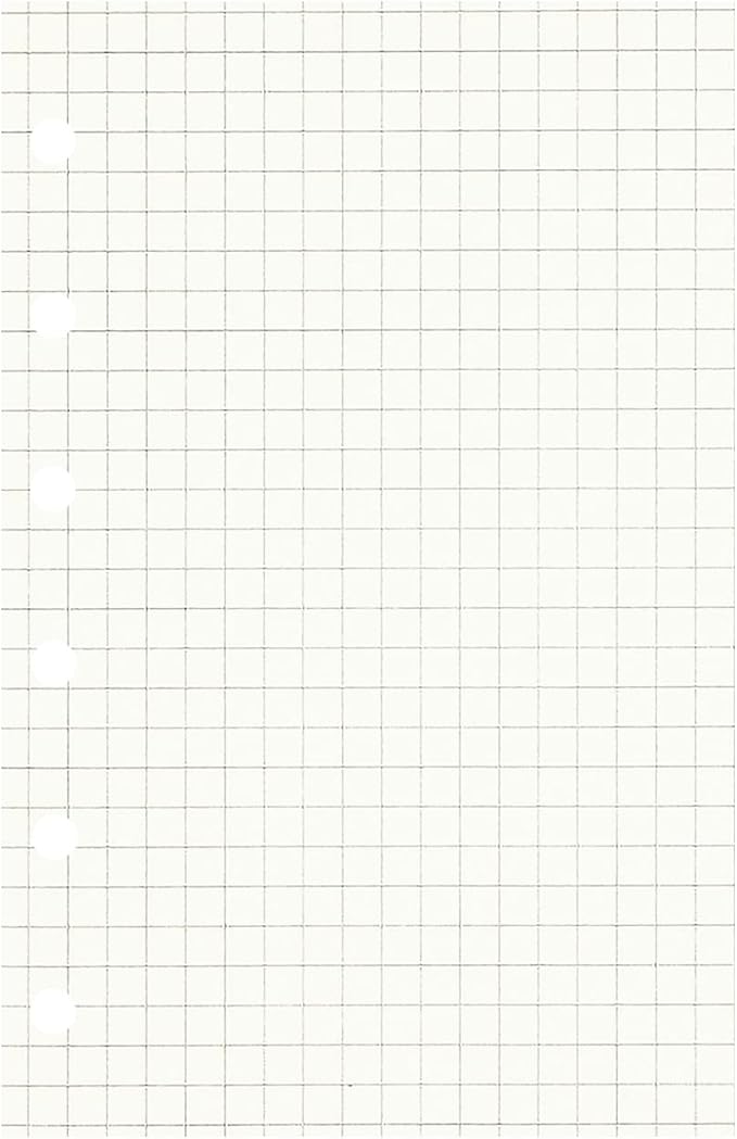 Zelten 3 Pack A7 135 Sheets/270 Pages Squared Loose Leaf Punched Paper Refills Paper for 6 Hole Binder Personal Organizer Diary Notebook Refillable Planner