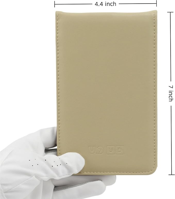 Leather Golf Scorecard Holder & Yardage Book Cover – Slim Microfiber Leather Case for Walking Players | Fits 4.5"x7" Scorecards & Yardage Books | Bonus Pencil & Scorecards