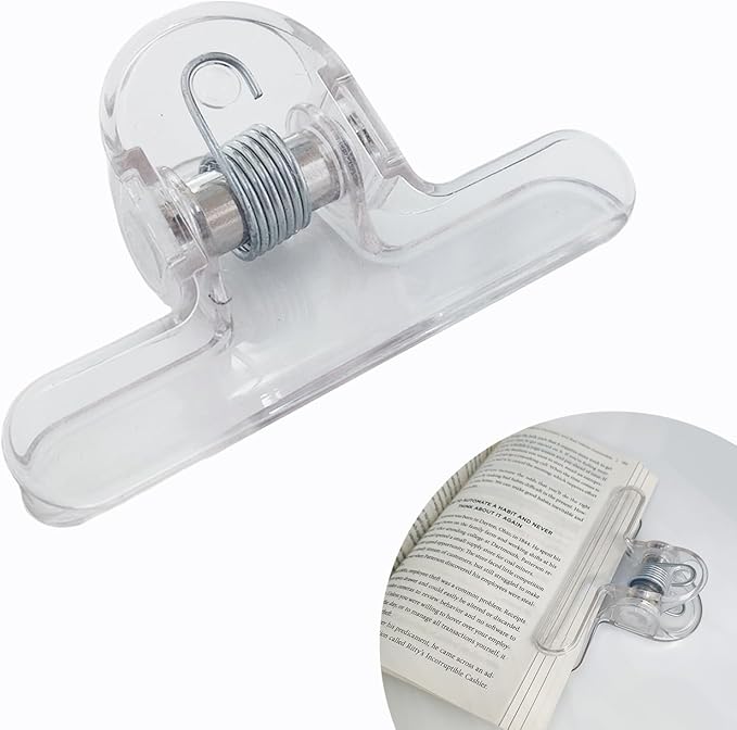 Book Clip Transparent Heavy Book Page Holder Clips, Book Reading Opener Accessories for Teacher Students Clerks Office 1pc