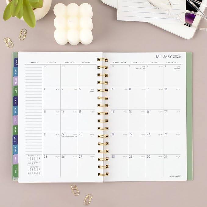 AT-A-GLANCE 2025 Planner, Weekly & Monthly, 5-1/2" x 8-1/2" Small, Badge, Tile (1722T-200-25)