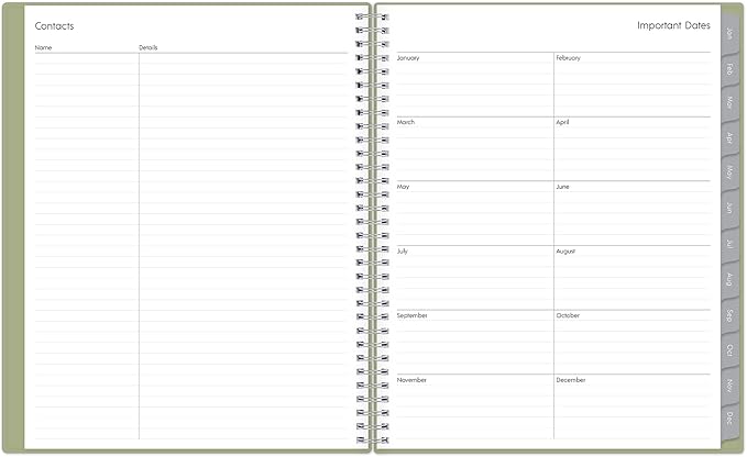 Blue Sky 2027 Weekly and Monthly Planner Calendar, Includes January 2027 - December 2027, 8.5" x 11", Flexible Cover, Wirebound, Laminated Tabs, Storage Pocket, Enterprise Sage Green