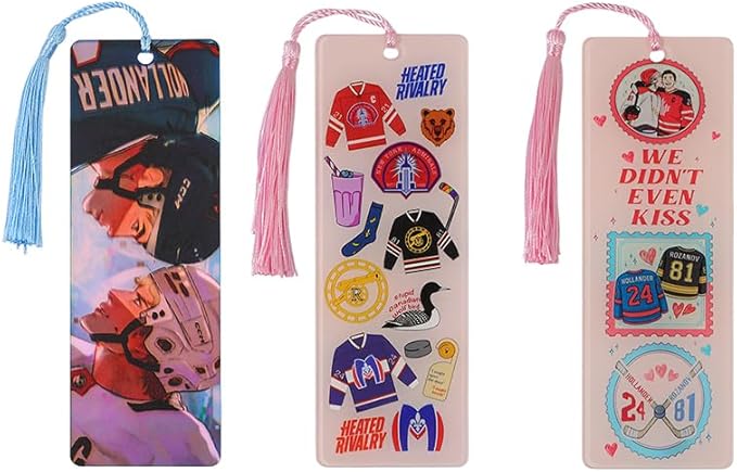 Heated Rivalry Inspired Bookmark Merch Stuff, Ilya Rozanov 81 Shane Hollander 24 Acrylic Bookmarks Gifts Accessories Merchandise for Fans Women Men Easter Birthday Book Lovers (3pcs Style A)