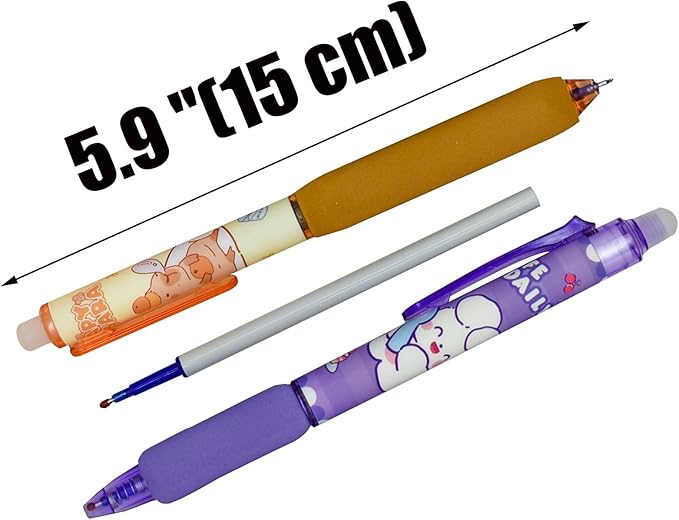 10 PCS Novelty Capybara Erasable Gel Pens Bunny Pens Soft sponge pencil holder With Blue Ink for School Office Journaling Christmas Birthday Party
