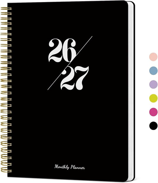 Monthly Planner 2026-2027, 18 Months Calendar Planner 2026-2027, Runs from July 2026 - December 2027, 7" x 10", Perfect for School Office Home Planning - Black
