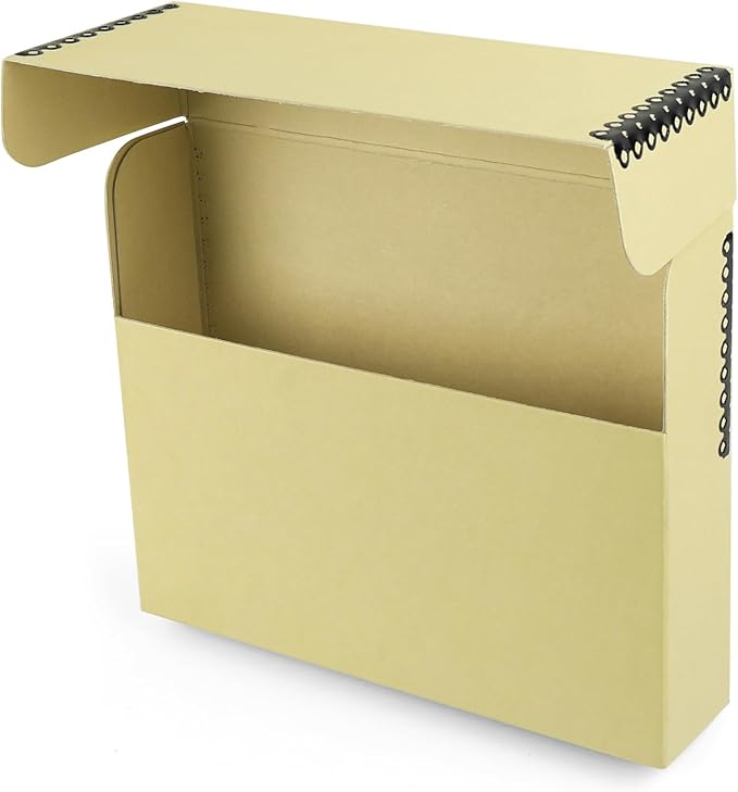 Lineco Archival Document Storage Box with Metal Edge, Acid-Free Tan Boxboard, Organize and Store Files, Prints, Photos, Letter-Sized Case 12.5" x 10.5" 2.5" Wide