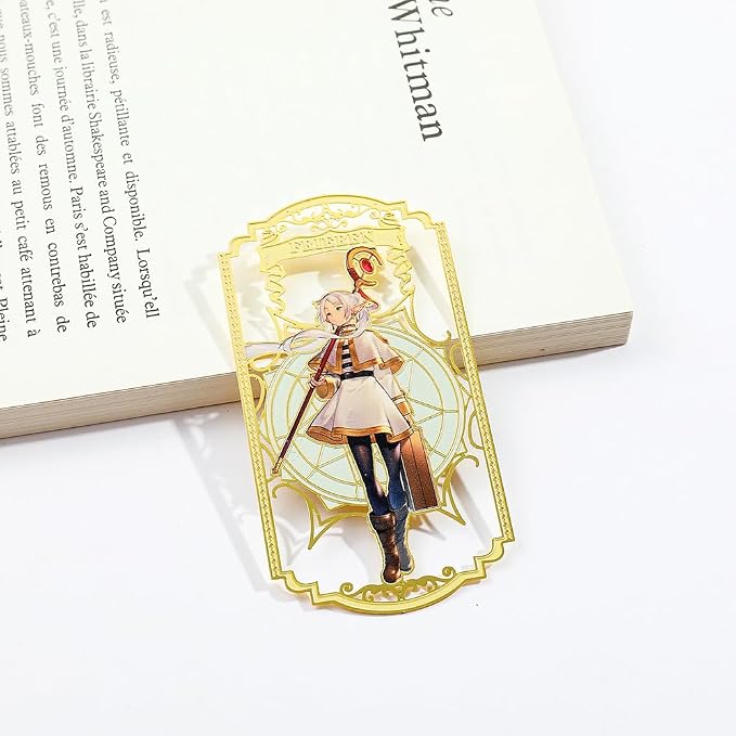 Anime Frieren: Beyond Journey's End Bookmark Stainless Steel Manga Fans Cartoon Fashion Student Scholar Learning Gift (Frieren-1)