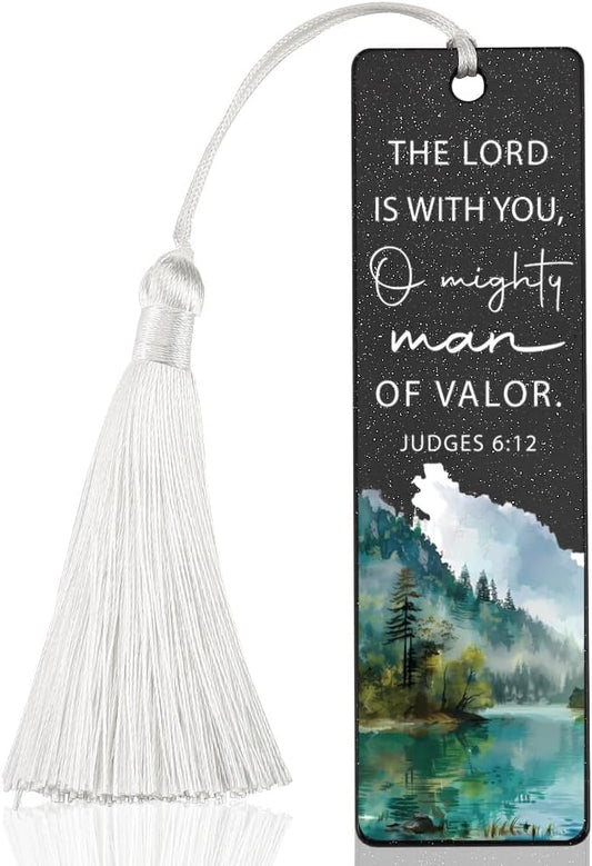 Christian Inspirational Bookmark, Encouraging Gift for Believers, Uplifting Present for Spiritual Readers, Believer Appreciation Gift, Unique Mountain & Scripture Design Bookmark, WCB33