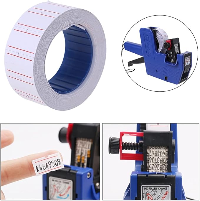 10 Rolls White Label Labeling 22mm X 12mm White Retail Shop Label Set