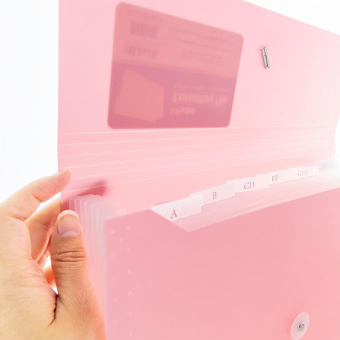 BAZIC Products Pastel Edition 7-Pocket Expanding File, A4/Letter Size, for School Office Documents