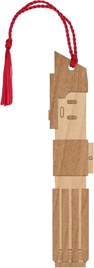Juniper and Ivy Designs Star Wars Darth Vader Prequel Lightsaber Bookmark - Laser Engraved - Made in The USA - Wood Book Mark with Red Tassel