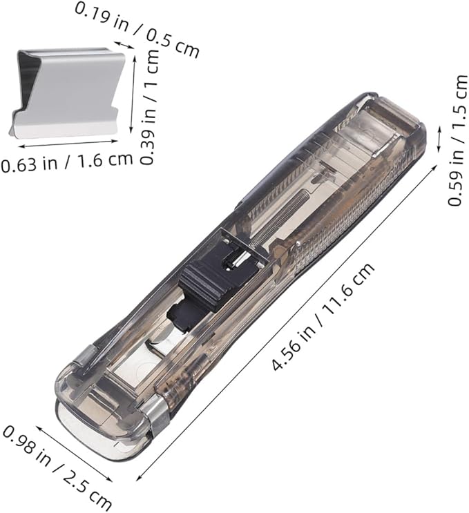 Handheld Desktop Stapler with 2 Black Staplers and 200 Refillable Clips for Document Binding and File Organization