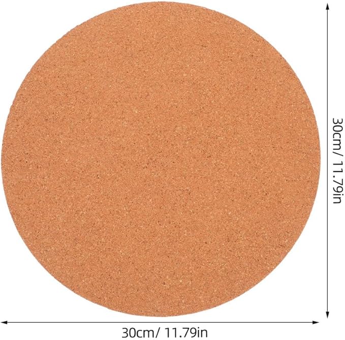 EXCEART Natural Cork Bulletin Board Set 12 Inch Round Self Adhesive Memo Surface for Office Wall Organization Photo Display and DIY Craft Projects