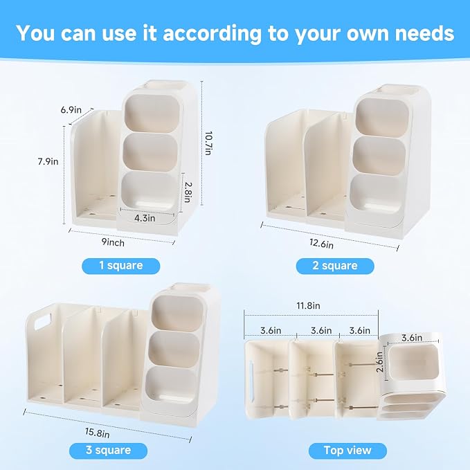 Multifunctional & Retractable Office Desk Organizer and Bookshelf, Small Space Desk Organizer with Magazine File Holder and Pen Holder,Desk Accessories & Workspace Organizers Office Supplies