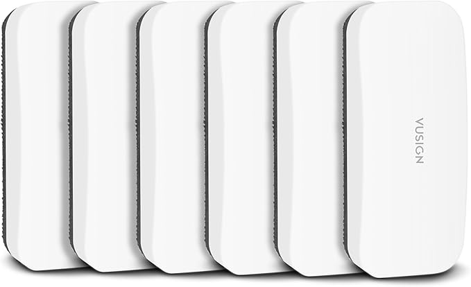 VUSIGN Magnetic Dry Erase White Board Eraser- 6 Pack, Glass Whiteboard Eraser for Dry Erase Board, Glass Board, Calendar Board, Office, Home, School Supplies