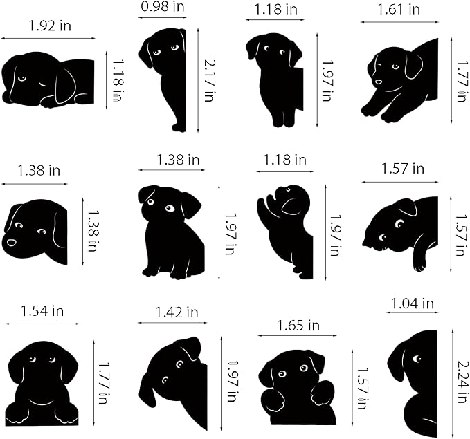 12Pcs Magnetic Dog Bookmarks – Cute Black Lab Puppy Book Markers for Dog Lovers, Dog Mom Gifts for Women, Bookish Gifts for Book Lovers, Page Markers for Reading Journal Planner