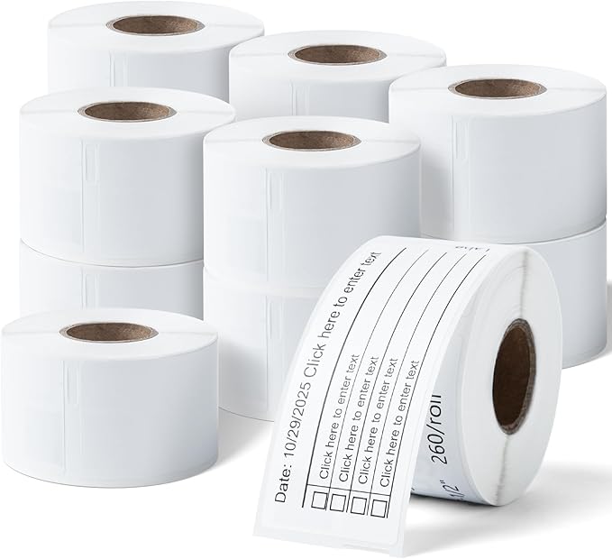 12 Rolls Compatible with Dymo 30321 (1-4/10" x 3-1/2") Address Label Refills for LabelWriter 400 450 Duo Twin Turbo 4XL Printer (36 x 89 mm, 260/Roll)