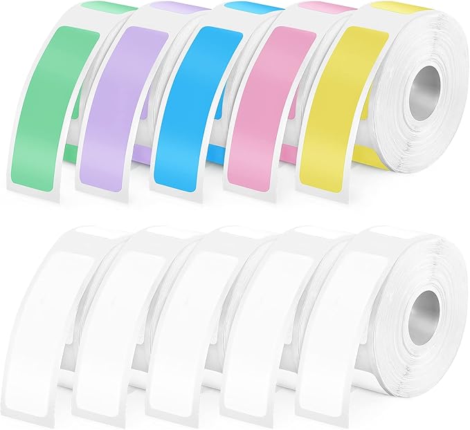 Gersoniel 1600 Pcs Label Tapes Compatible with D30 Label Printer Laminated Labeling Stickers Thermal Labels for Home Office(Multicolor)