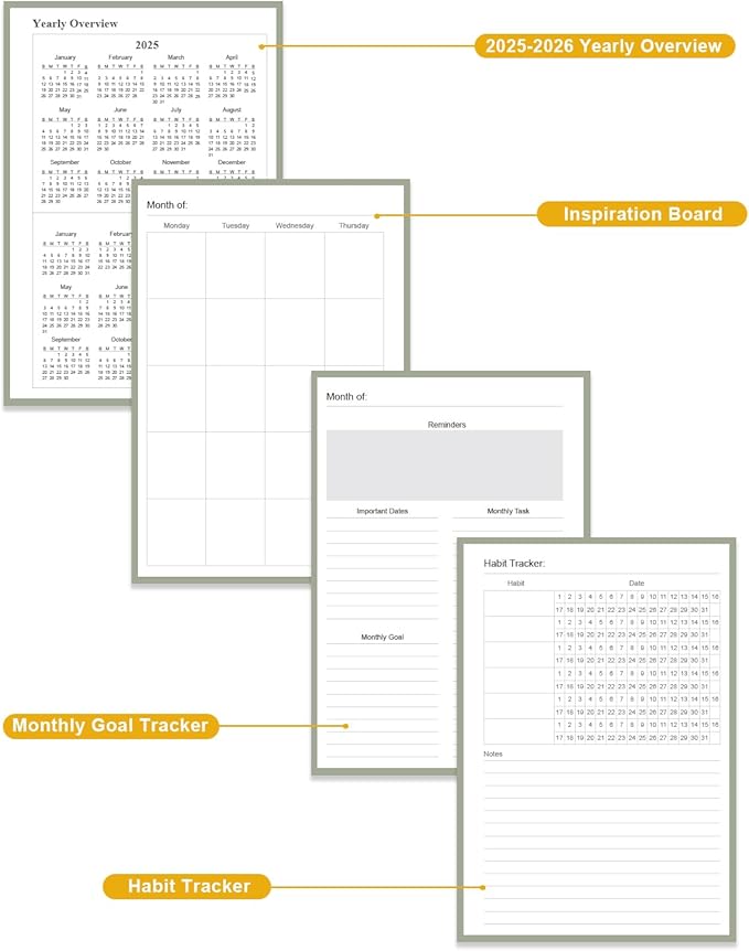 Academic Planner for 2026-2027 or Anytime – 5.8" x 8.5" Undated Weekly Student Planner For Homeschool, High School, College & Nursing Students, 200 Pages, Green