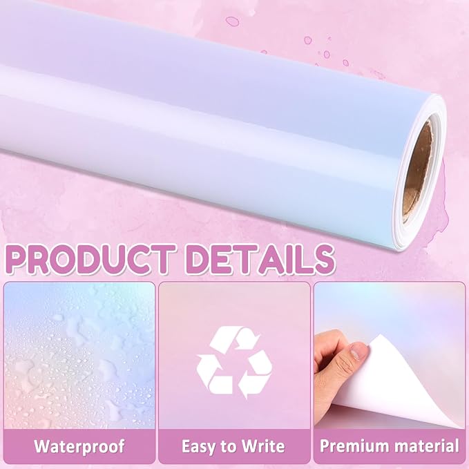 Dreamy Gradient Bulletin Board Paper Roll Pastel Gradient Bulletin Board Background Paper Back to School Classroom Decoration Poster Art Craft Home Wall Education Decoration Supplies 17.7in x 20ft