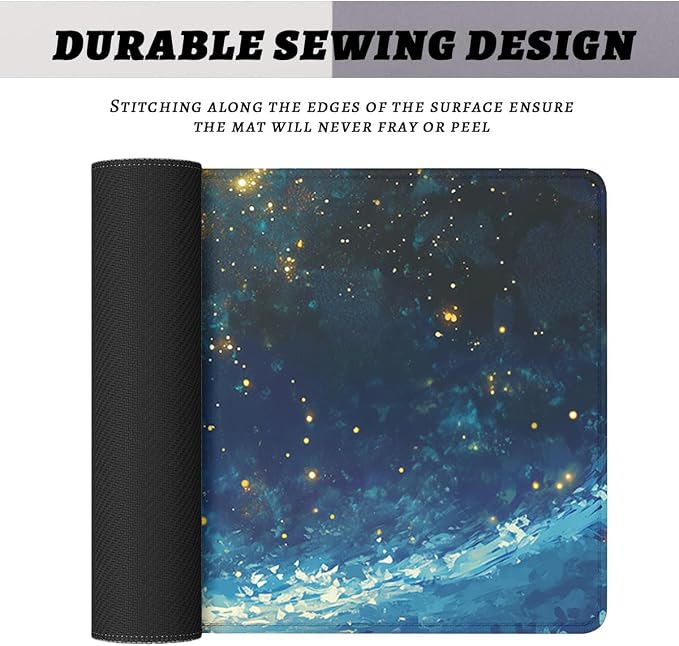 Cosmic Fantasy Desk Pad Mouse Pad Starlight Girl Galaxy Dream Large Gaming Mouse Mat with Stitched Edges,Non-Slip Waterproof Rubber Base Mous Mat Office Computer Keyboard 31.5"x11.8"