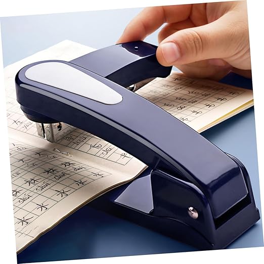 SEWACC Multi-Function Rotary Desk Stapler 360° Rotating Office Binding Stapler for Home and School Use Portable with One-Hole Puncher Black