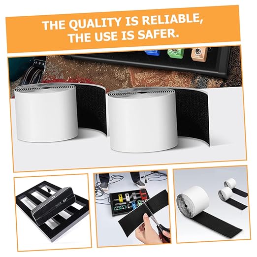 Milisten 2rolls Hook and Loop Tape Strip for Guitar Pedal Board Strong Adhesive Double Sided Tape