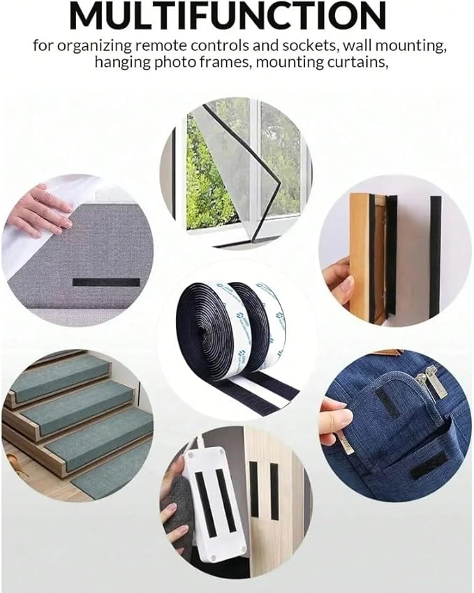 Strong Self Adhesive Hook and Loop Fastener Tape Double Side Adhesive Tape with Glue Sticker