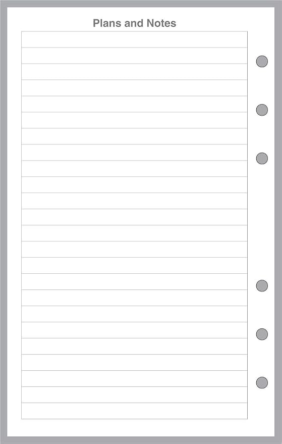 Compact Size Daily Task Planner Insert, Sized and Punched for Franklin Covey Compact and Other Notebooks (4.25" x 6.75")