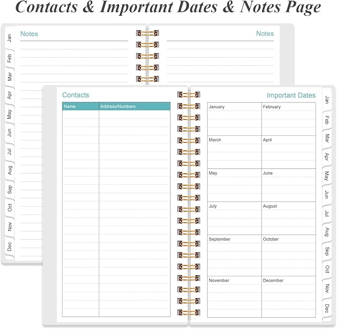 2026-2027 Monthly Planner - January 2026 - June 2027, Two Pages Per Month, 18 Monthly Calendar/Planner with Tabs, Strong Twin-Wire Binding, Inner Pocket, 3.75" x 6.5", Purple