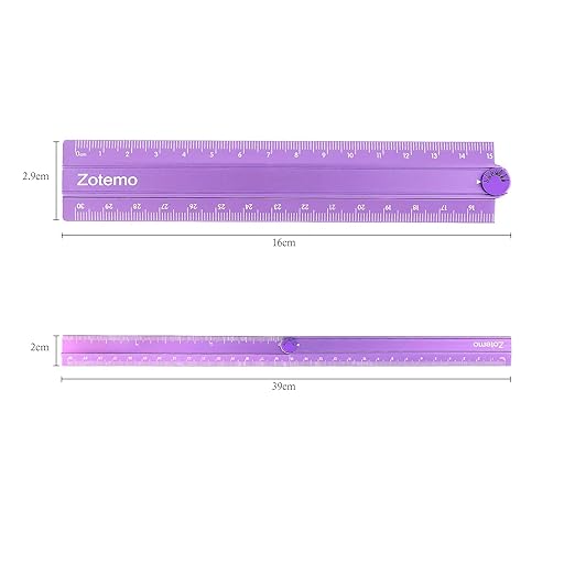 2-in-1 Foldable Metal Ruler & Protractor -15cm Compact to 30cm Extended, Precision Laser Etched Metric Scale, Aluminum Folding Small Ruler for Planner Journaling Drafting Drawing (Lavender)
