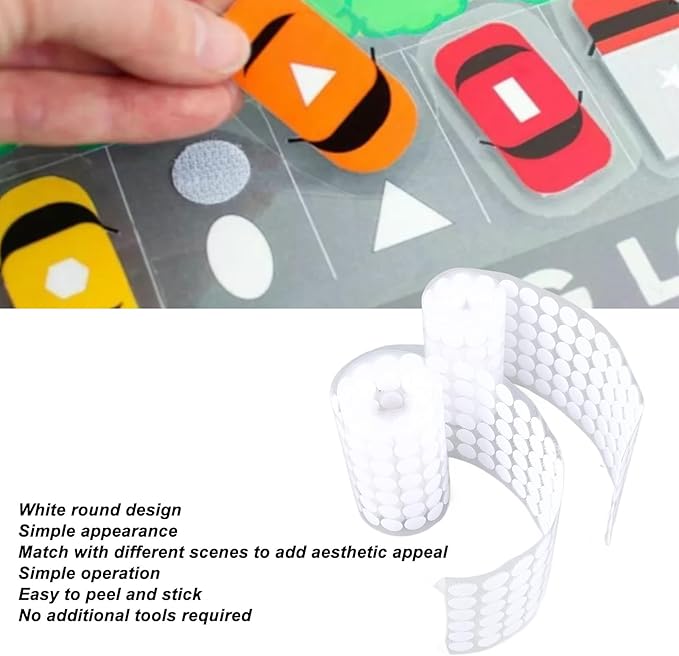 Strong Self Adhesive Dots Tapes, Circular Small Circle Dots Stickers, White with Fastener Round Tapes for Wall, Furniture, Fastener Round Tapes