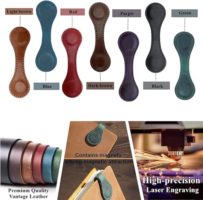 Personalized Magnetic Leather Bookmark, 26 Letters Book Mark Customized Initial Book Hoder Markers Cute Accessories Meaningful Gift for Wonmen Teachers, Book Lovers (P, Red)