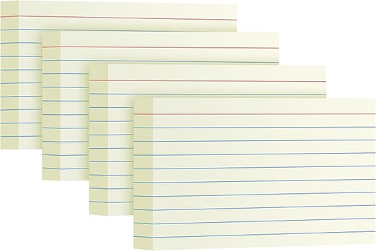 YIZUUN Cream Index Cards 3x5, 200 Pack, Ruled Index Cards, Flash Cards for Studying, Heavy Note Cards for Office, Home and School, 4 Packs of 50