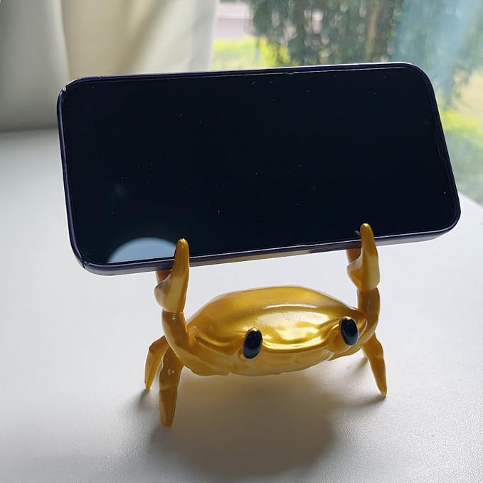 1Pcs Weightlifting Crab Pen Holder Funny Crab Pen Holder for Storage Office Desk Display Decorations (Gold)